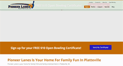 Desktop Screenshot of pioneerbowling.com